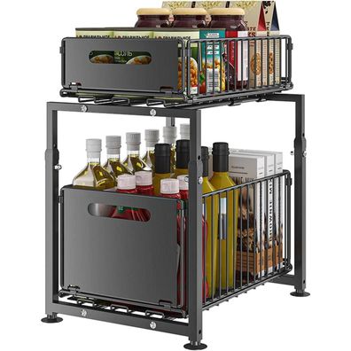 Unterschrank Organizer 2 Etagen Metall küchenregal Badezimmer Arbeitsplatte