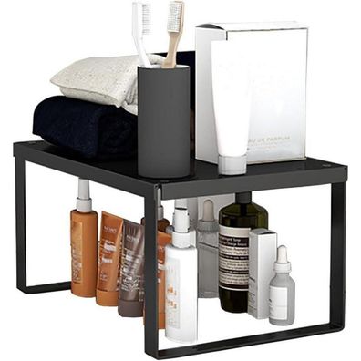 YunNasi Schrankregal Stapelbar Edelstahl Küchen Badezimmer Make-up Organizer