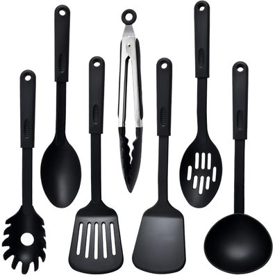 Anseom Küchenutensilien Set 7-teilig Nylon Schwarz Spülmaschinenfest