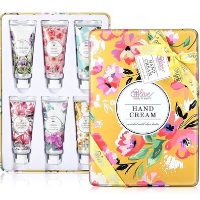 Body Earth Handcreme Geschenkset 6 Stück Reisegröße Sheabutter trockene Hände