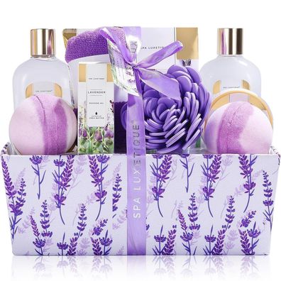 Geschenkset SPA Luxetique Lavendelduft 12-tlg. Badesalz Badebomben Handcreme