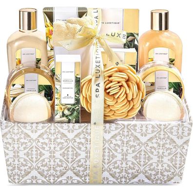 SPA Luxetique Geschenkset 12-tlg. Vanilleduft Badesalz Badebomben Duschgel