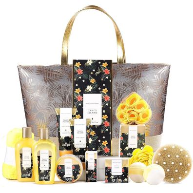 Luxetique Bad Geschenkset Damen 15tlg Beauty Set Geburtstag Weihnachten Tahiti