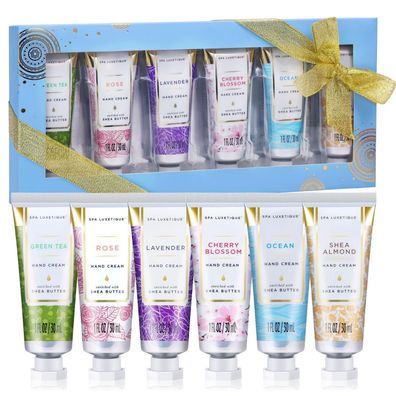 Luxetique Mini Handcreme Set - 6 tlg. Shea Butter Feuchtigkeitsspendend Vitamin