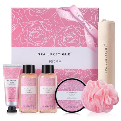 SPA Luxetique Bade Geschenket Pflegeset 6 tlg. Rosenduft Reisegröße