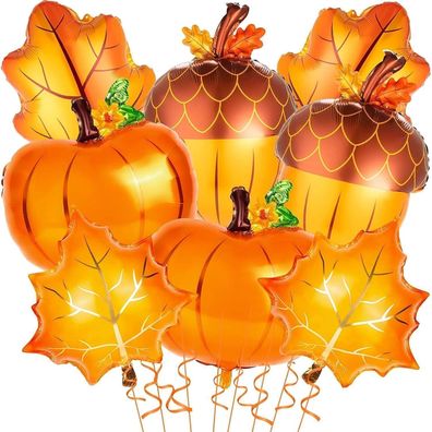 VIKY® Herbst Deko Kürbis Luftballons Ahornblatt Halloween Themenparty