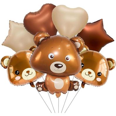 7er Baby Bär Folienballon Set süße Bären Luftballons XXL Helium Ballons