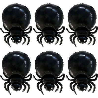 Halloween Spinne Folienballon 6 Stück Groß Gruselig Dekoration Mylar-Ballons