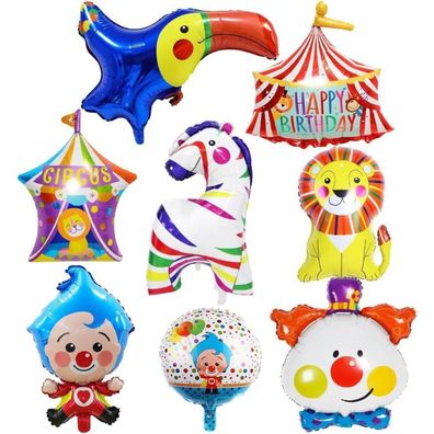 Zirkus Tiere Folienballon Clown Ballon Zebra Löwe Luftballons Party Deko