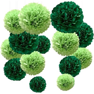 20er Grün Pompons Deko für Gartenparty Hochzeit Dschungel Konfetti