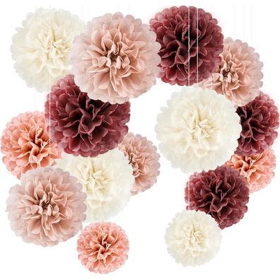 20er Pompons Deko Rosegold Hochzeit Geburtstag Tisch Dekoration Blumenball