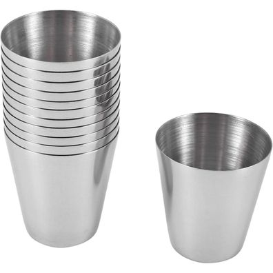 12er Set Edelstahlbecher 30ml Schnaps Camping Kaffee Tee Whisky Likör
