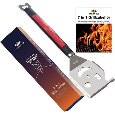 Grillspatel 7-in-1 Multifunktion Grillwerkzeug Box-Paket, Grillzubehör Männer