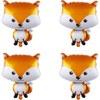 4 Stück Fuchs-Luftballons Mylar-Ballons Babyparty Deko 63,5cm