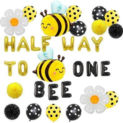 Finypa Half Way to Bee One Geburtstag Party Dekoration Set mit Bienen- und