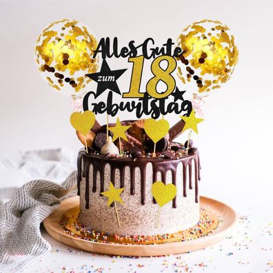 70th Geburtstag Tortendeko Gold Schwarz Kuchendeko 70 Jahre mit Glitzereffekt