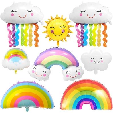 8 Stücke XXL Riesenballons Wolke Regenbogen Party Deko Balloons