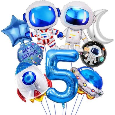 Weltraum Geburtstag Deko 5 Jahre, Astronaut Rakete Luftballons PARTY