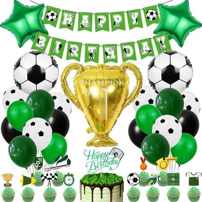 Fussball Geburtstag Deko Luftballon Set Champion Trophäe Ballon Kindergeburtstag