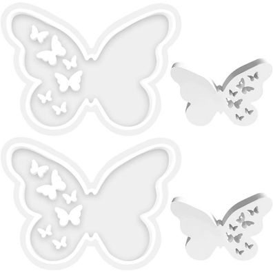 2er Set Schmetterling Silikonformen Gießform Gipsform Sommer Frühling 13x10cm