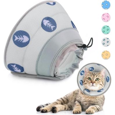 Supet Halskrause Katze Einstellbarer Halsband Weich Grau S 12.7-22.9cm