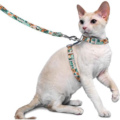 Supet Katzen Geschirr Leine Ausbruchsicher Katzenweste Gehen Kätzchengeschirr M