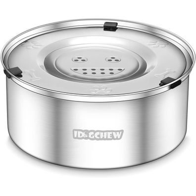 Idogchew 3L Wassernapf Hund Edelstahl Anti Schlabber Rutschfester Boden