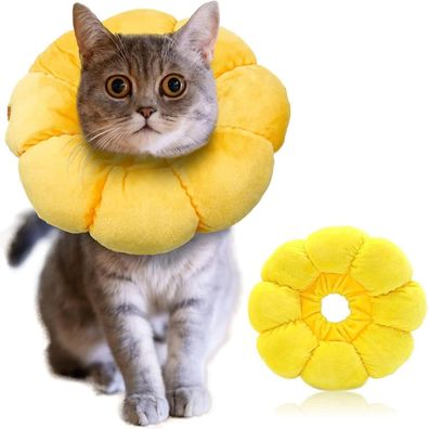 Katze Sonnenblume Halskrause - Verstellbar Nach OP - Weich - Kleine Hunde
