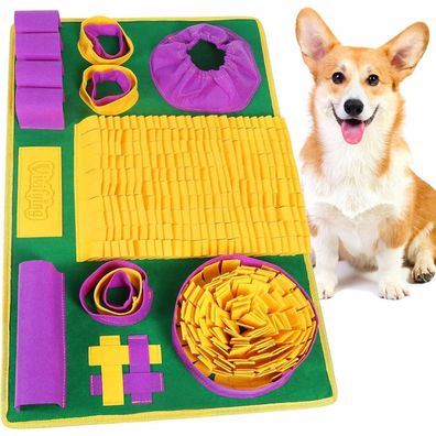Vivifying Schnüffelmatte interaktives Fütterungsspiel für Hunde Gelb Lila Grün