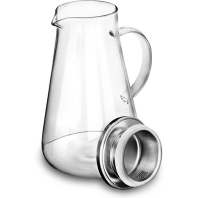 2.0 Liter Borosilikatglas Karaffe mit Deckel - Glaskaraffe für Wasser, Saft