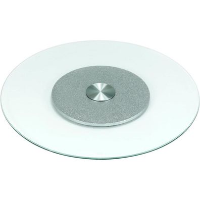 QWORK® Drehteller aus gehärtetem Glas 70 cm Servierplatte Rotation flexibel