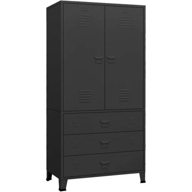 vidaXL Industrial Metallschrank Schwarz 90x50x180cm Kleiderschrank