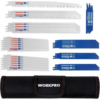 Workpro 32-tlg. Sägeblatt Set Holz Metall Kunststoff Säbelsäge Handtasche