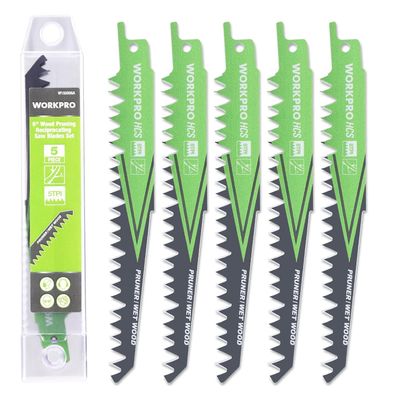 Workpro Säbelsägeblätter Set 5-teilig 152mm 5TPI HCS Zweige Schneiden