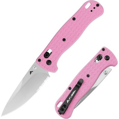 FLISSA Klappmesser AUS-8 Edelstahl Outdoor Survival Taschenmesser Rosa