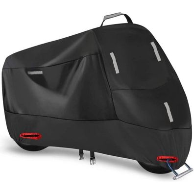 Motorradabdeckung 300D Wasserdichte Abdeckplane Oxford Silber Schwarz