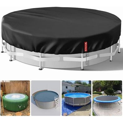 Poolabdeckung Solar-Technologie rund 460 Uv-Schutz Abdeckplane Schwarz 458CM