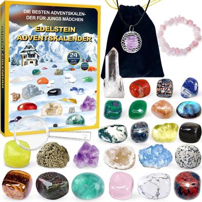 Adventskalender Kristalle 2024 kinder 24 Tage Weihnachtskalender Countdown