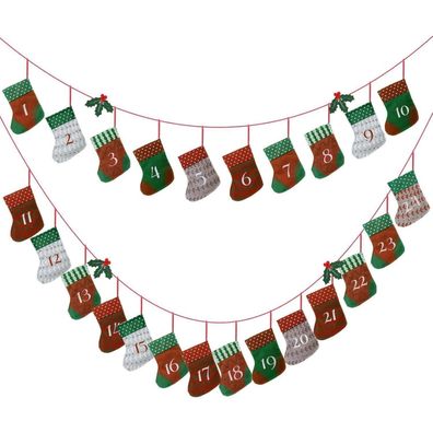 Kesote Weihnachtskalender Filz Säckchen 24 Kinder Deko Strumpf (15 x 10
