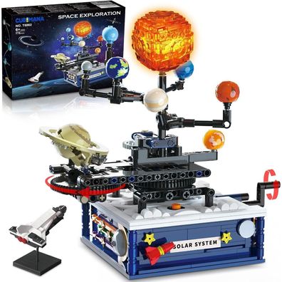 Sonnensystem Bauspielzeug mit Licht und Rotationsfunktion – 775 Teile