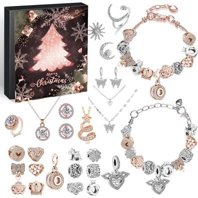 Adventskalender Schmuck 2025 für Mädchen, Teenager & Frauen - 24 DIY Charm