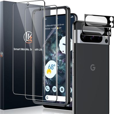 Panzer Schutzglas 2 + 2 Google Pixel 8 Pro Displayschutzfolie Kameraschutz 9H HD