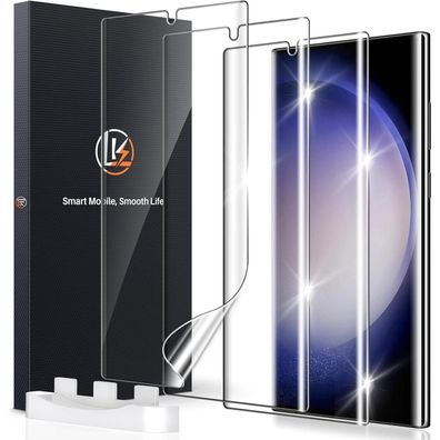 Schutzfolie Samsung Galaxy S23 Ultra 3 Stk. HD Klar 4D-ID Transparent