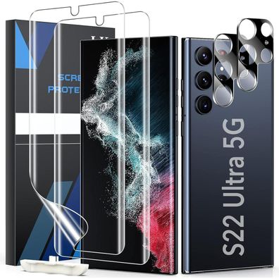 Schutzfolie Samsung Galaxy S22 Ultra 5G, 2x Schutzfolie Kamera glas, TPU-Folie