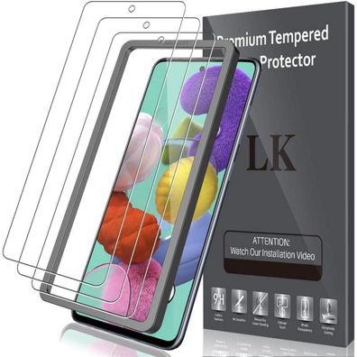 3er Pack LK Samsung Galaxy A51 Schutzfolie 9H HD Klar Blasenfrei 2.5D Rand