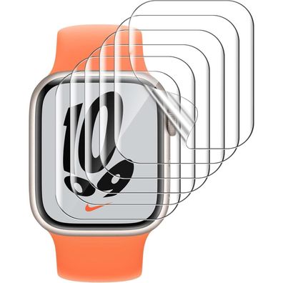 6 Stück LK Apple Watch Series 9/8/7&SE 2/6/5/4 Folie 41mm/40mm HD Klar TPU
