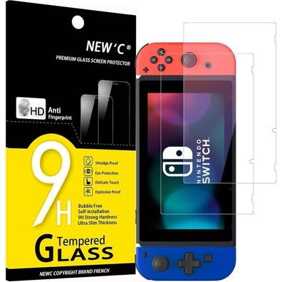 Panzer Schutz Glas 2 Stück für Nintendo Switch 9H Härte 0.33mm Ultra-klar