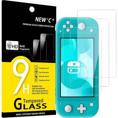 NEW'C Nintendo Switch lite Panzer Schutzglas 3 Stk 9H Härte 0.33mm Ultra-klar