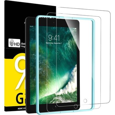 Panzer Schutz Glas iPad 9.7 Zoll 2018/2017 2er Set Ultra-klar