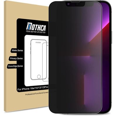 Mothca Sichtschutzfolie Anti-Spy Matte für iPhone 14/13 Pro, rivacy Screen